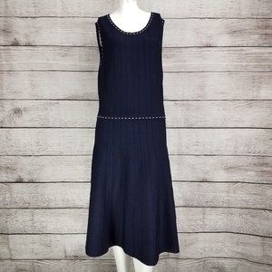 Banana Republic M Ponte Knit Fit Flare Panel Dress